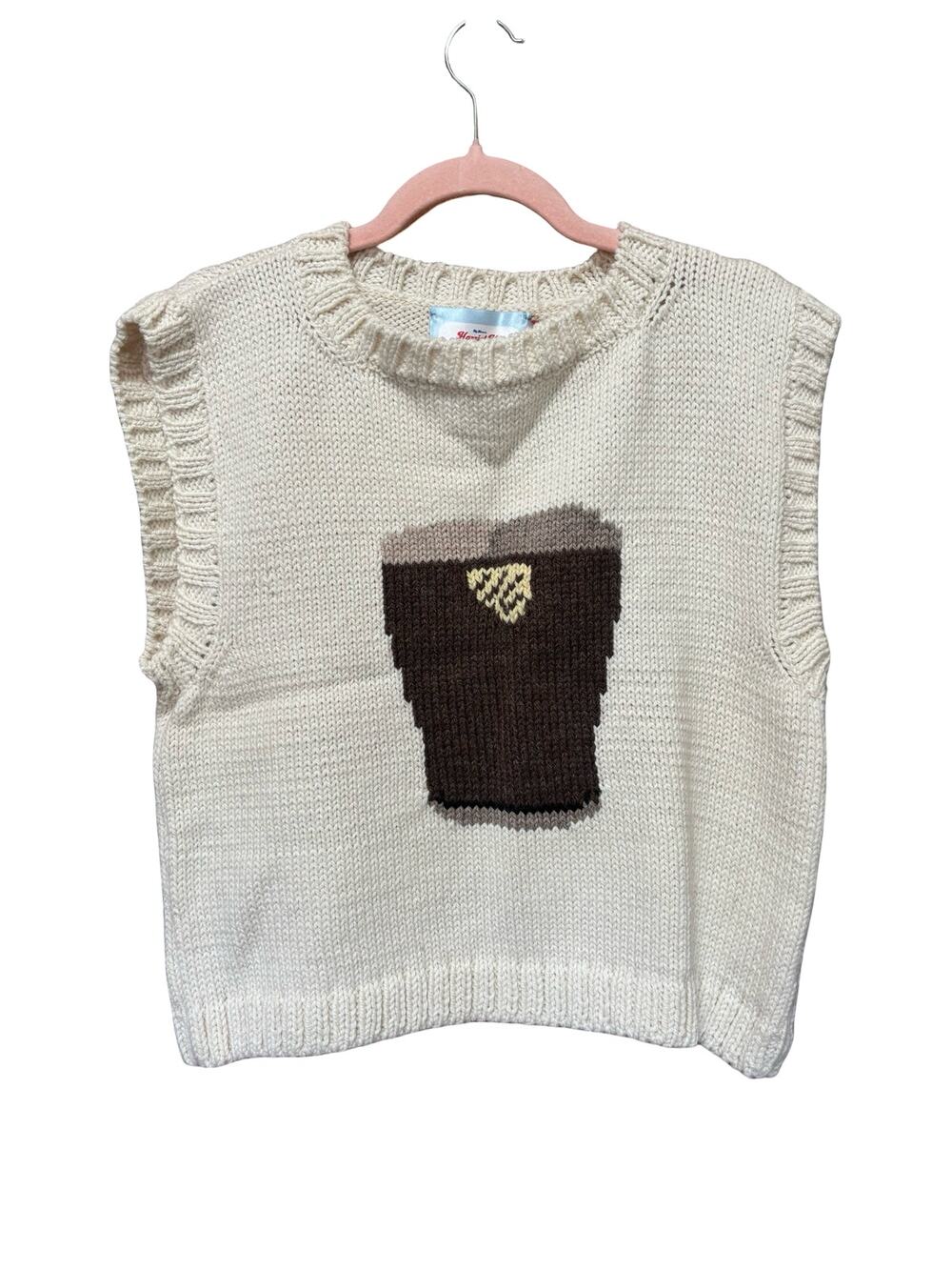 Harriet Hill Guinness Pint Wool Alpaca Knit Sweater Vest NWT OS